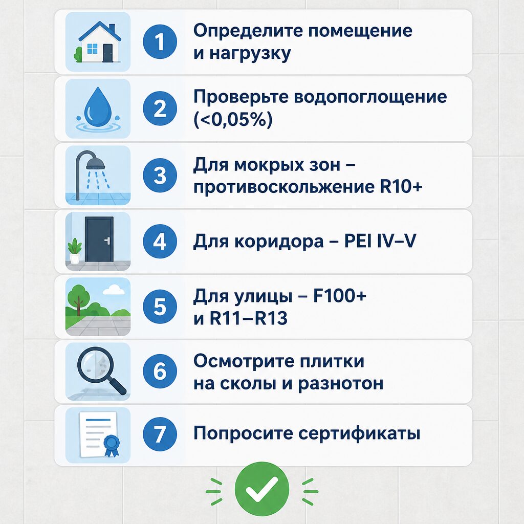 Чек-лист выбора керамогранита