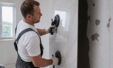 Как клеить крупноформатный керамогранит на стену 1200×600