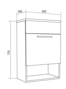 Тумба с раковиной 1MarKa July 50x30x75 У84223