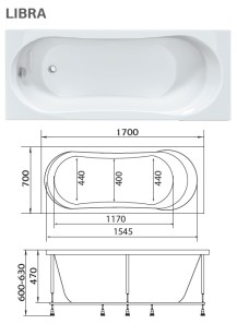 Ванна Marka One Libra 170x70 01ли1770