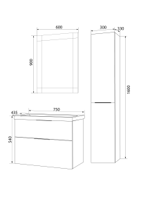 Тумба с раковиной Marka One Idalgo 75x45x54 У72786