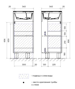 Тумба с раковиной 1MarKa Penta x37x85 Ц0000001635