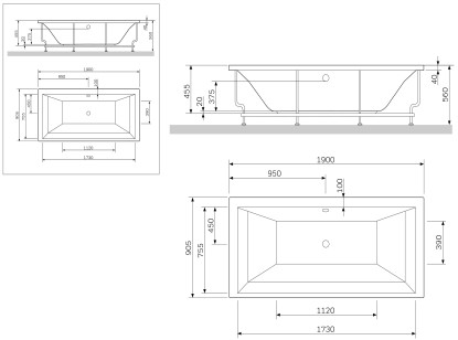 Фронтальная панель для ванны Am.Pm Admire 56x90.5x1 W1AA-190-090W-S