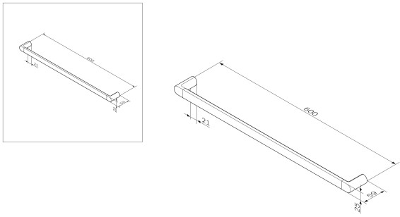 Держатель для полотенец Am.Pm Inspire 60x5.9x2.5 A50346464