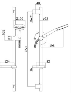Душевой гарнитур Paffoni Luna 22.4x29.4x73 ZSAL206CR