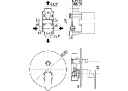 Душевой комплект смесителей Paffoni Green 00255126