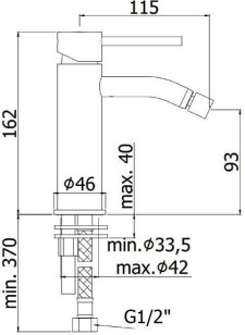 Смеситель Paffoni Light 4.6x11.5x16.2 LIG131HG