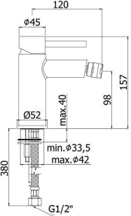 Смеситель Paffoni Stick 5.2x12x15.7 SK131HCR