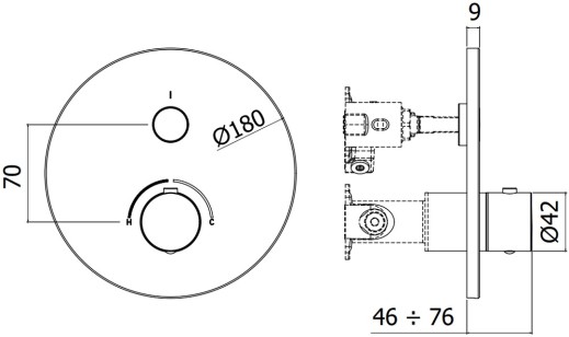 Смеситель Paffoni Compact Bo 18x7.6x18 CPM013BO