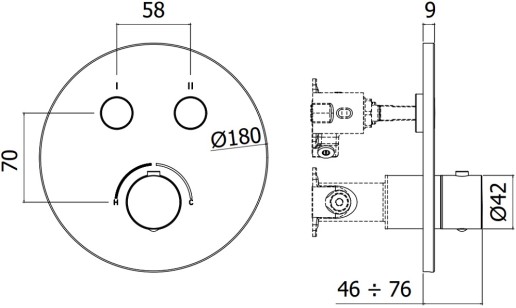 Смеситель Paffoni Compact Bo 18x7.6x18 CPM018HGSP