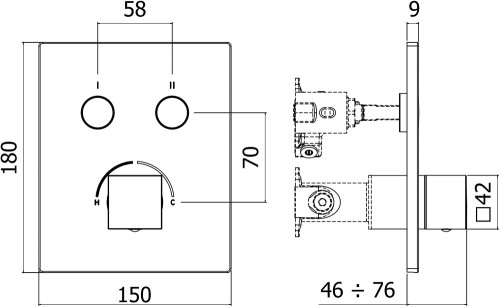 Смеситель Paffoni Compact Bo 15x7.6x18 CPM518BO