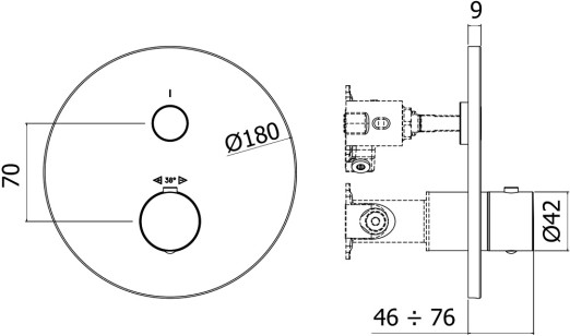 Смеситель Paffoni Compact Bo 18x7.6x18 CPT013ST