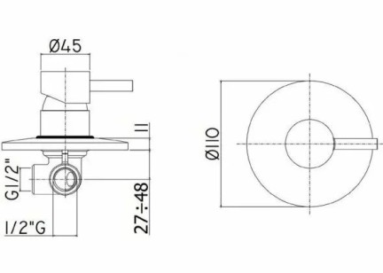 Смеситель Paffoni Light 11x5.2x11 LIG011HG