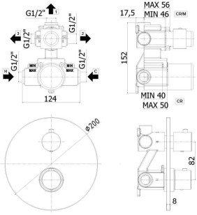 Смеситель Paffoni Light 20x5.2x20 LIQ019CR