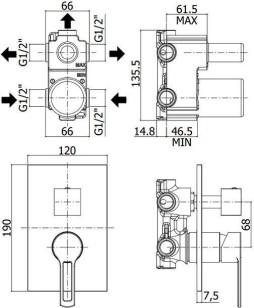 Смеситель Paffoni Ringo 12x5.5x19 RIN019NO/M