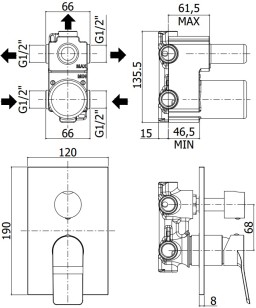Смеситель Paffoni Tilt 12 TI019ST/M