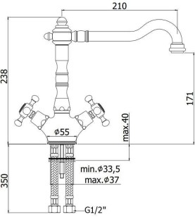 Смеситель Paffoni Belinda 5.5x21x23.8 FBLV180BR