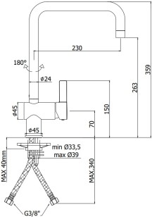 Смеситель Paffoni Rock 26.8x35.9 RO980CR