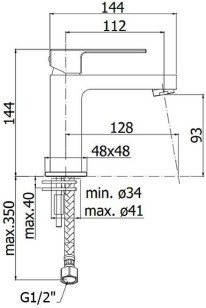 Смеситель Paffoni Elle 4.8x14.4x14.4 EL071CR