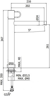 Смеситель Paffoni Joker 5x24.1x34.7 JK081NO
