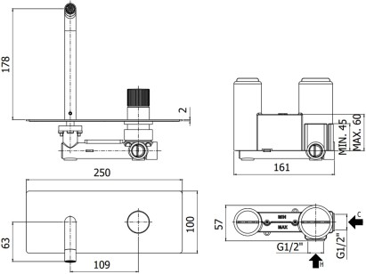 Смеситель Paffoni Jo 25x19.3x11.3 JO105NO