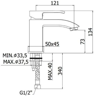 Смеситель Paffoni Level 5x12.1x13.4 LES071CR