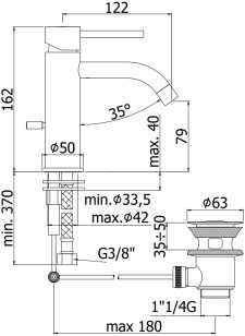 Смеситель Paffoni Light 5x17.5x16.2 LIG075NO