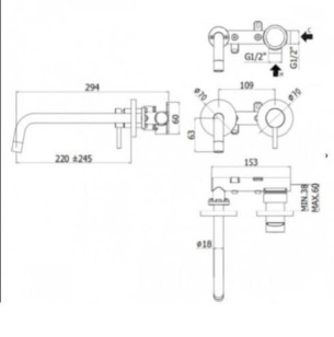 Смеситель Paffoni Light 25x24.5x10 LIG103HGSP/M