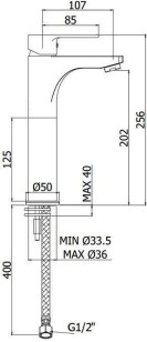 Смеситель Paffoni Red 5x10.7x25.6 RED071CR120