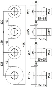 Смеситель Paffoni Modular Bo 46.5x6.5x10.5 MDE019ST