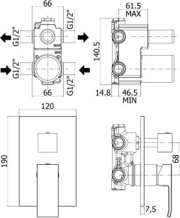 Смеситель Paffoni Elle 5.5x19x12 EL018NO/M