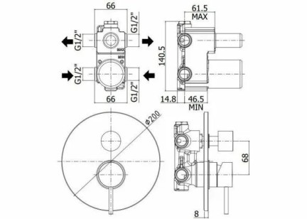 Смеситель Paffoni Light 20x5.2x20 LIG018HG