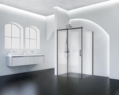 Душевой уголок BelBagno Acqua 150x90x195 ACQUA-AH-1-150/90-C-NERO