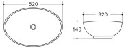 Накладная раковина BelBagno 33x53x14 BB1147