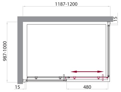 Душевой уголок BelBagno Uno 120x100x185 UNO-AH-1-120/100-M-Cr