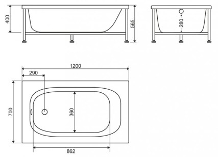 Акриловая ванна BelBagno 128.5x70x40 BB101-130-70