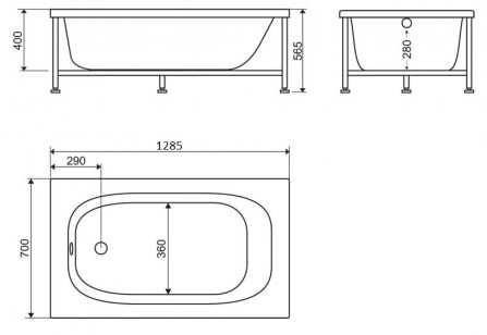 Акриловая ванна BelBagno 128.5x70x40 BB101-130-70
