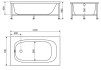Акриловая ванна BelBagno 128.5x70x40 BB101-130-70
