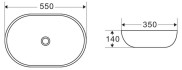 Накладная раковина BelBagno 55x35x14 BB1048