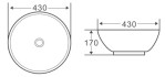 Накладная раковина BelBagno 44x44x15.50 BB1077