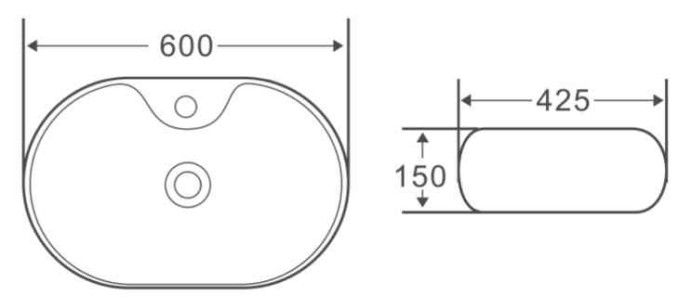 Накладная раковина BelBagno 43x60x16 BB1151