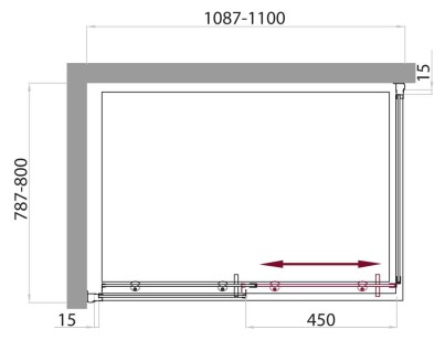 Душевой уголок BelBagno Uno 110x80x185 UNO-AH-1-110/80-P-Cr