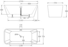 Акриловая ванна BelBagno 150x75x58 BB60-1500-750