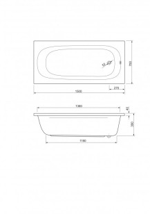 Акриловая ванна Cezares Piave 160x70x42 PIAVE-160-70-42
