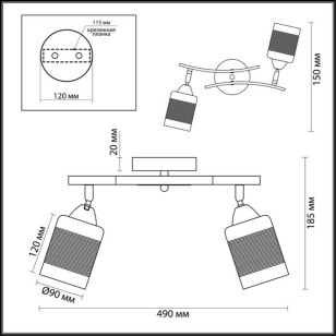 Люстра потолочная Lumion Comfi 3029/2CA
