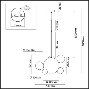 Подвес Odeon Light L-Vision 4640/12LB