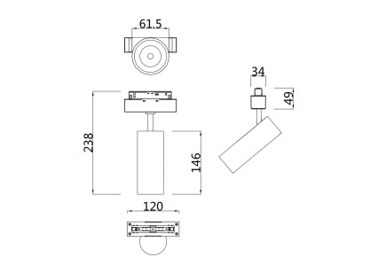 Трековый светильник Technical TR019-2-15W3K-W