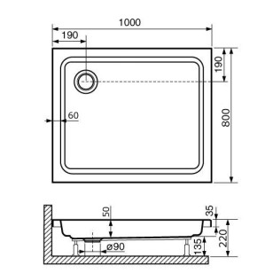 Душевой поддон RGW Acryl 80x100 16180280-11