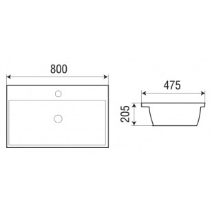 Раковина WeltWasser SK 800x48x21 10000004639