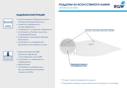 Душевой поддон RGW Stone Tray 100x100 16153100-01